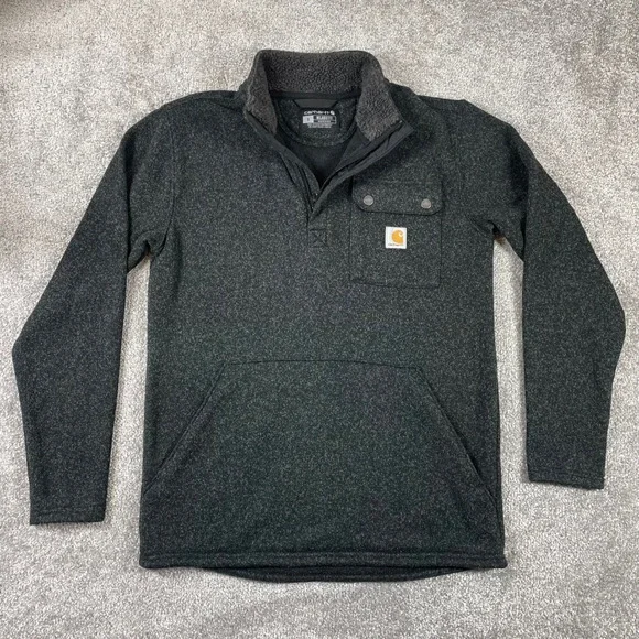 Carhartt 1/4 Zip Sweater Fleece Pullover Mens Small Relaxed Fit Midweight Pocket - Picture 2 of 14